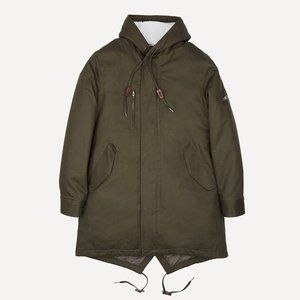 Frank & Oak Sherpa-Lined Hooded Parka in Military